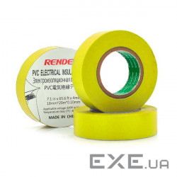 Ізолента RENDER 0,19мм*16мм*7м (жовта), temp:-10+80°С, (0,19мм*16мм*10м жовта) )
