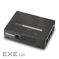 PoE інжектор, 802.3at, 4 порти 10/100/1000Base-T, 120Вт. (HPOE-460)
