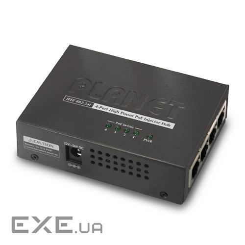 PoE інжектор, 802.3at, 4 порти 10/100/1000Base-T, 120Вт. (HPOE-460)