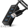 Концентратор AXAGON USB 3.1 to 4xUSB 3.0 1.2m black (HUE-M1AL)