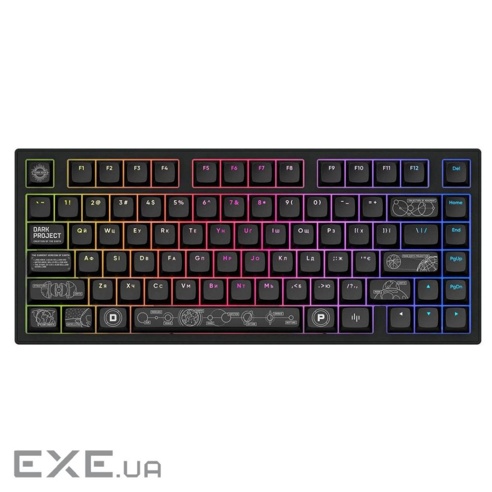 Клавіатура Dark Project ALU81 Terra Nova PBT RGB Mech G3MS Moonstone Black (DPKB_NOVA_81_ANSI_BLACK_UA)
