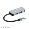 Концентратор 2E USB-C 4-in-1 1xUSB 3.0 + 1xUSB-C PD + HDMI 0.14m gray (2E-W2680)
