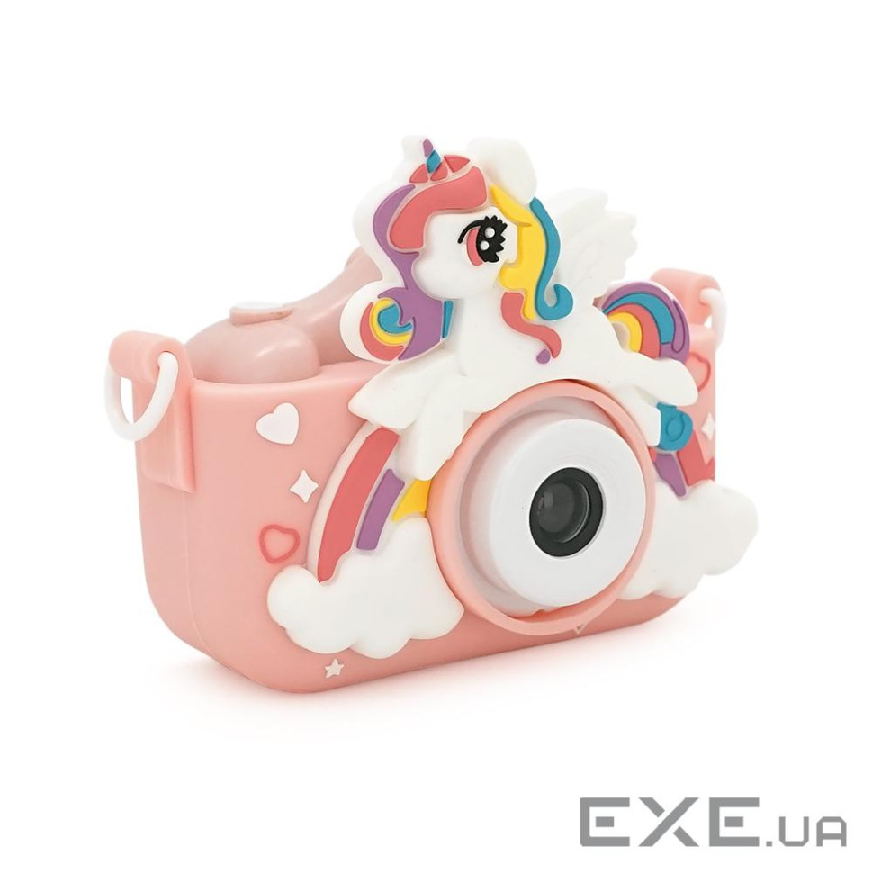 Дитячий фотоапарат X2A Рожевий Єдиноріг в ударостійкому чохлі, екран IPS 2-дюйми, Type (YT-X2A-Pink)