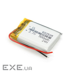 Літій-полімерний акумулятор 6*25*35mm (Li-ion 3.7В 500мА&middot,год) (602535) ) (602535)