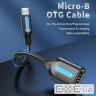 Перехідник USB 2.0 Micro BM to USB AF (OTG) 0.15m Black PVC Vention (CCUBB)