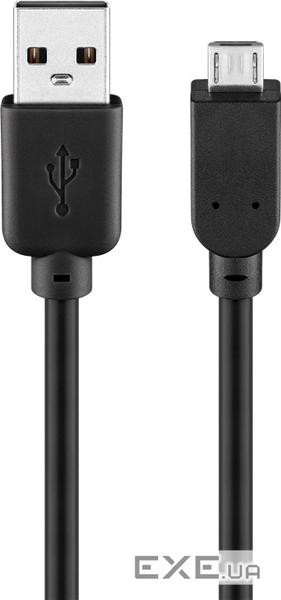 Кабель пристроїв Goobay USB2.0 A-microB M/M 3.0m, AWG28 D=4.0mm 2xShielded Cu (75.09.3920-1)
