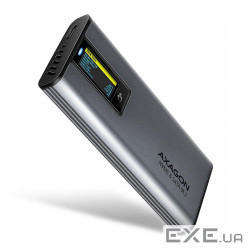 Зовнішній карман для накопичувачів AXAGON EEM2-SD2 USB-C 10Gbps - M.2 NVMe & SATA SSD DISPLAY box