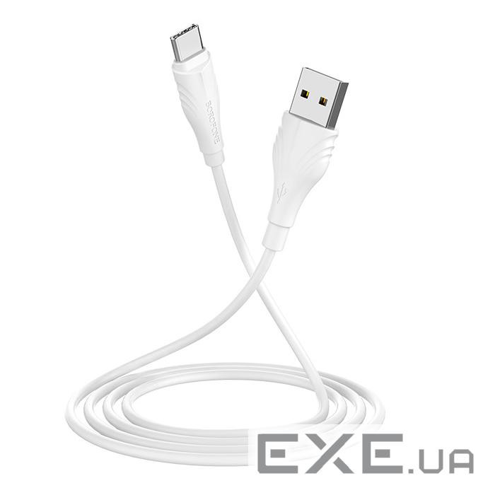 Кабель Borofone BX18, USB-Type-C, 3A, довжина 1м, White, BOX (Borofone BX18 / TypeC)