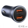 Автомобільний зарядний пристрій BASEUS Golden Contactor Pro Dual Quick Car Charger U+ (TZCCJD-A0G)