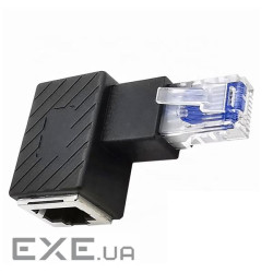 Перехідник мережевий RJ45 UTP6,M/F адаптер кутовий 90ёвправо,чорний (62.09.8270-1) (62.09.8270-1)