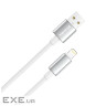 Дата кабель USB 2.0 AM to Lightning 1.0m 3A zinc alloy braided white ColorWay (CW-CBUL098-WT)