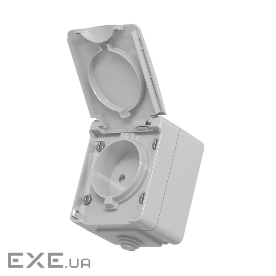 Розетка Videx BINERA IP65 наружная 1ая серая (VF-BNW21-G)