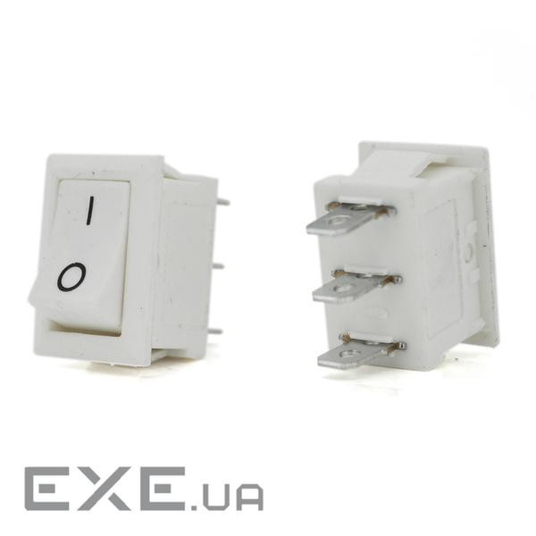Перемикач ON-ON KCD1-102, 250VAC/6A, 3 контакти , White, Q100