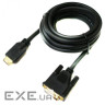 Кабель мультимедійний HDMI M to DVI M 3.0m 18+1pin Viewcon (VD 066-3м.)