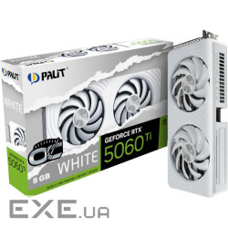 Відеокарта PALIT GeForce RTX 5060 Ti White OC 8GB GDDR7 (NE7506TU19P1-GB2062M)