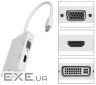 Адаптер FHD 1080p Mini DisplayPort - DVI/VGA/HDMI White (S0713)
