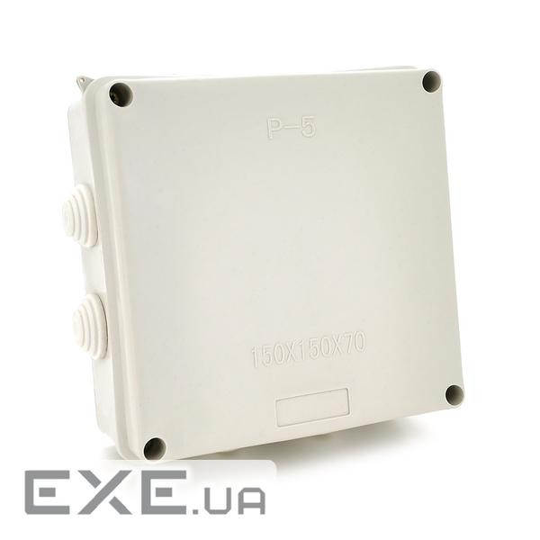 Коробка розподільна зовнішня PIPO Р50 150х150х70мм, IP54, пластик, (РР) 8 гермовводів, біла, Q28 , Q28