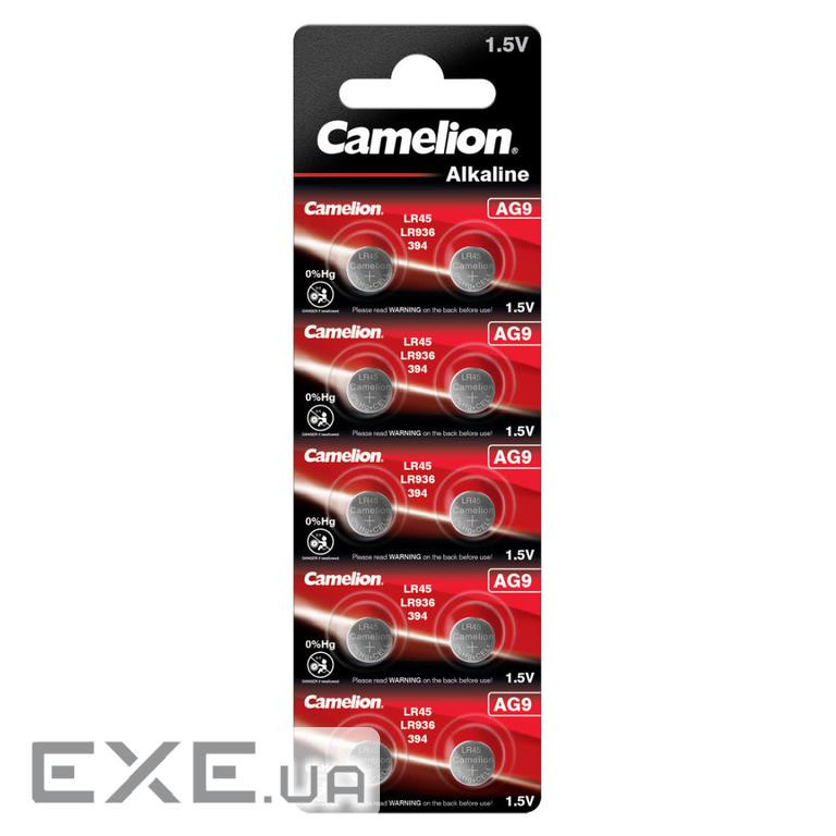 Батарейка AG9 / LR45 / LR936 / 394 Alkaline * 10 Camelion (AG9-BP10)