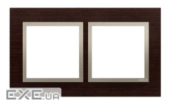 Рамка Premium NATURE 2x, дерево золотое венге (DRN2/85)