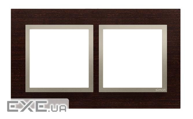 Рамка Premium NATURE 2x, дерево золотое венге (DRN2/85)