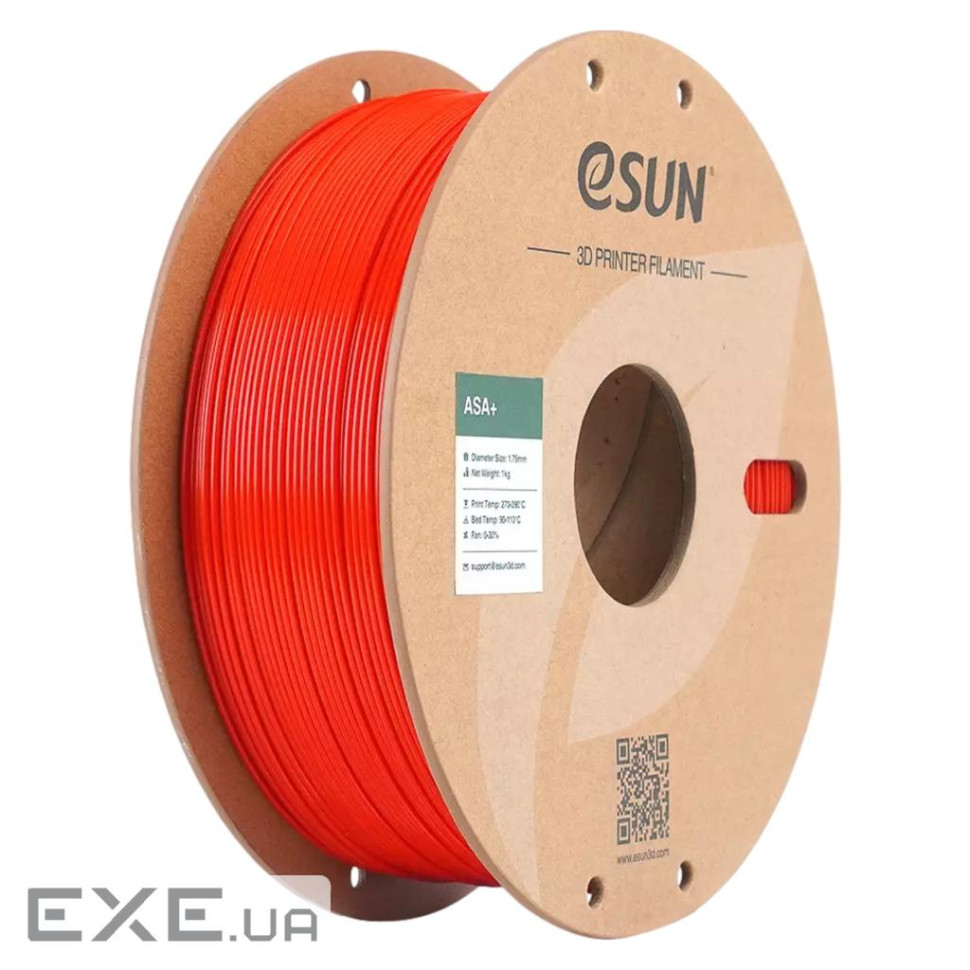 Пластик для 3D-принтера eSUN ASA+ 1,75mm 1kg RED (ASA+P175R1)