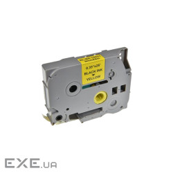 Стрічка для принтера етикеток UKRMARK RL-B-T621P-BK/YE, аналог TZE621. 9 мм х 8 м (CBTZ621)