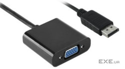 Конвертор монітора Lucom DisplayPort-VGA HD15 M/F,0.24m (VGA-монітор ) 1080p Gold (78.01.9004-50)