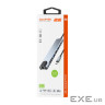 Хаб 2E USB-С USB-A 2.0/USB-A 3.0/2xUSB-C PD/HDMI/microSD/SD/Ethernet, 0.13м, сірий (2E-W2681)