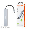 Хаб 2E USB-С USB-A 2.0/USB-A 3.0/2xUSB-C PD/HDMI/microSD/SD/Ethernet, 0.13м, сірий (2E-W2681)