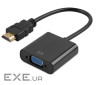 Перехідник HDMI M - VGA F чорний (без звуку) OEM (B00119) ) OEM (B00119)