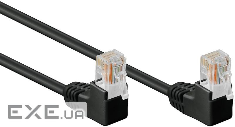 Патч-корд неекранований RJ45 UTP5e 0.5m, patch D=4.9mm AWG26 2x90е Gold,чорний (84.00.7080-1)