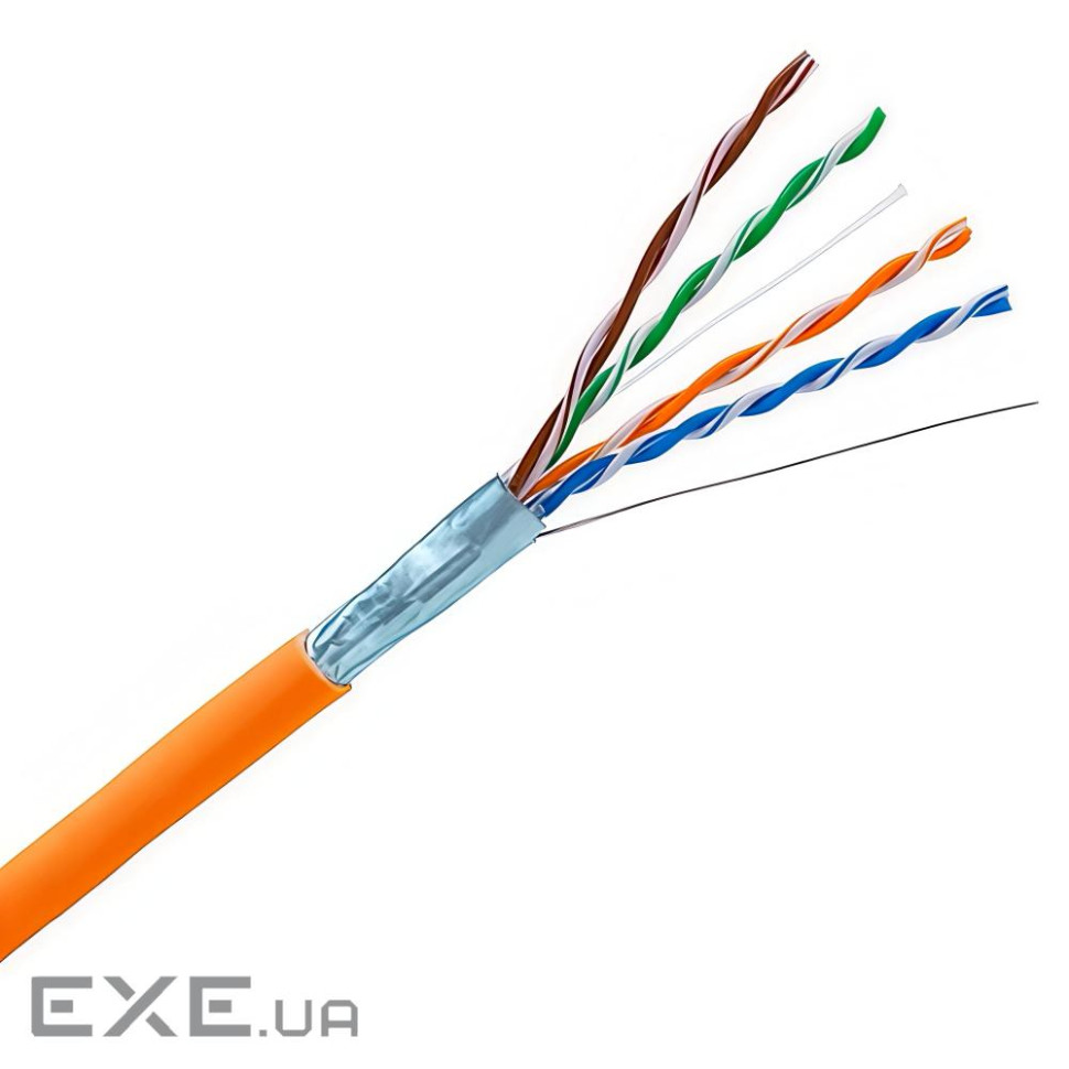 Кабель F/UTP кат. 5E, 24AWG, обол. LS0H(B2ca), 305 м, помаранчевий (CMS-FU5E-IB2OR)
