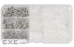 Набір клем F1 мама, 6,3 / 4,8 / 2,8 мм, провід 0.5-1.5, ізольована, мідь, 300шт у коробці (F1 / 300) (F1 / 300)