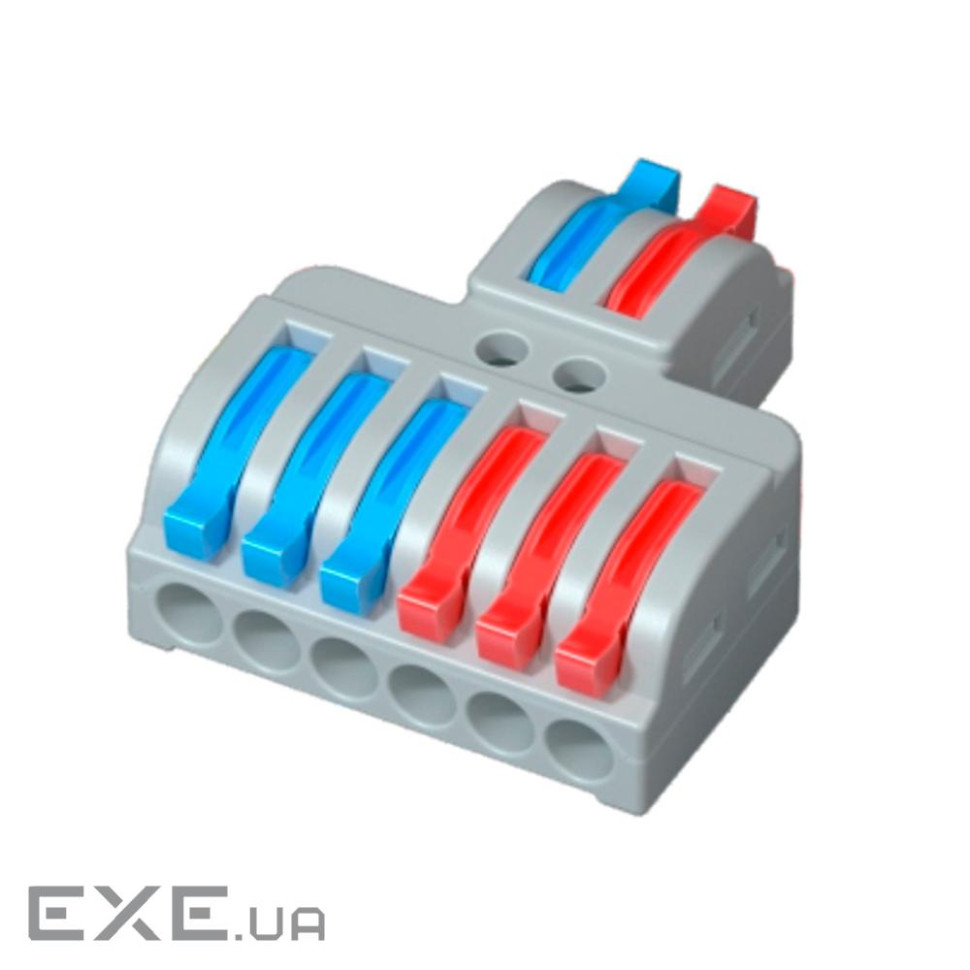 Клемна колодка з натискними затискачами 2х6-проводу LT-623 для розподільчих коробок, 45 (LT-623 / 5)