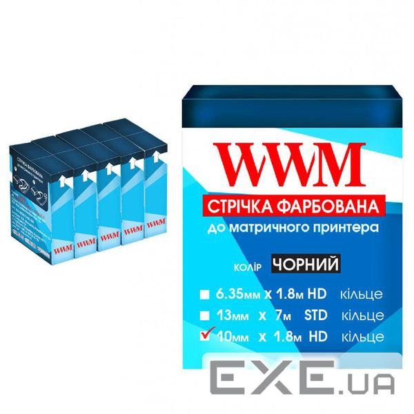 Стрічка до принтерів 10мм х 1.8м HD к. Black*5шт WWM (R10.1.8H5)