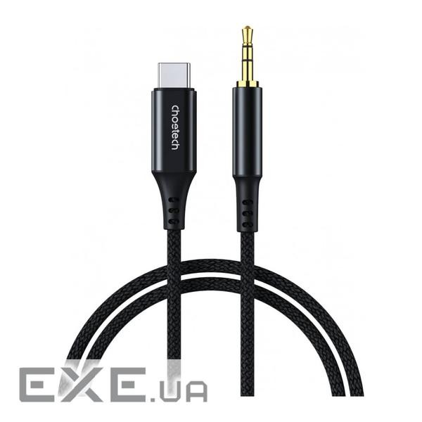 Кабель мультимедійний USB-C to 3.5mm M 1.0m black Choetech (AUX006)