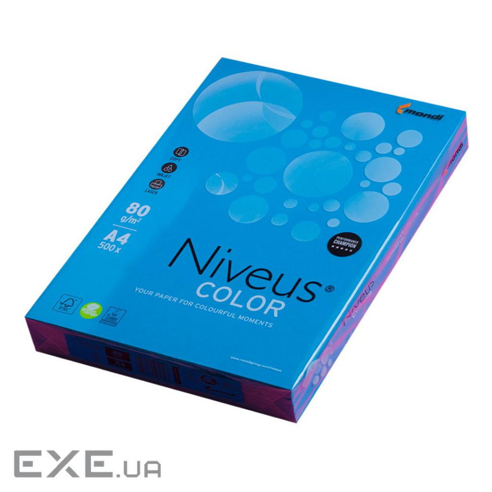 Папір Mondi Niveus COLOR intensive DarkBlue A4, 80g, 500sh (A4.80.NVI.DB49.500)