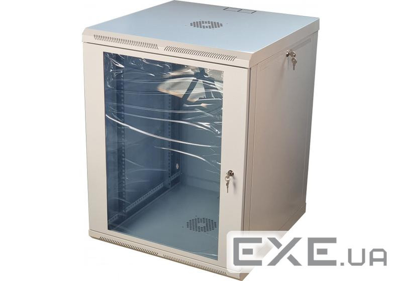 Шафа телекомунікаційна 19" VAGO 15U, настінна, двері акрил, сіра, (775х600х600) (021493) 600) (021493)