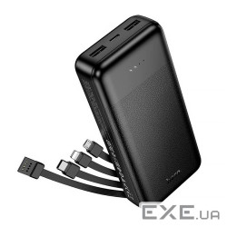 Power Bank HOCO J163A 20000mAh, 4 кабелі, Black, 0.460kg