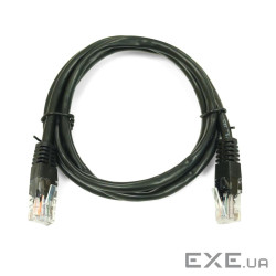 Патч-корд UTP, 0.25 м, кат. 5e, чорний (PAUT3025-BK)