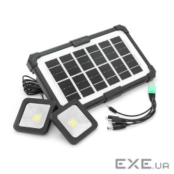 Портативна станція CcLamp CL-083-38+Solar, Power bank 2400mAh, 1 режим, USB вихід, 2 лампочки, Box