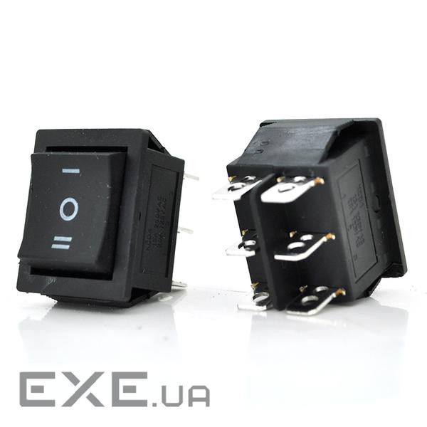 Перемикач ON-OFF KCD1-106, 250VAC / 15A, 6 контактів, Black, Q50 ( 246*170*41 ) 0,63 кг