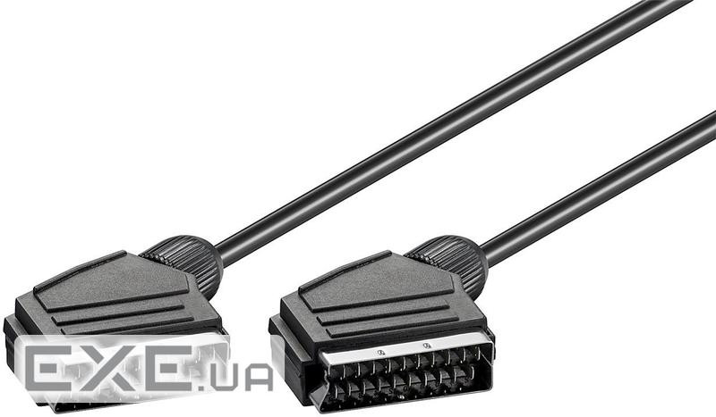 Кабель аудіо-відео SCART M/ M 3.0m, 21pin Shielded D=7.0mm разборной, черный (75.01.1870-25)