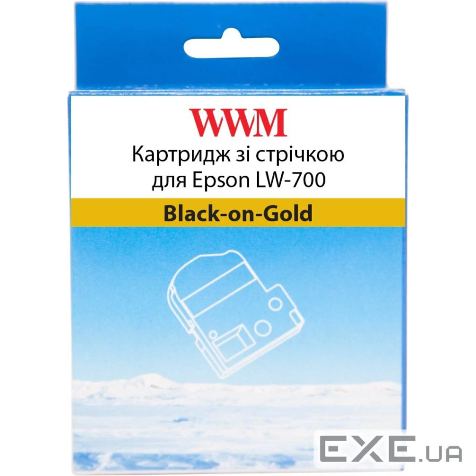 Картридж зі стрічкою WWM для Epson LW-700 24mm х 8m Black-on-Gold (WWM-SM24Z)