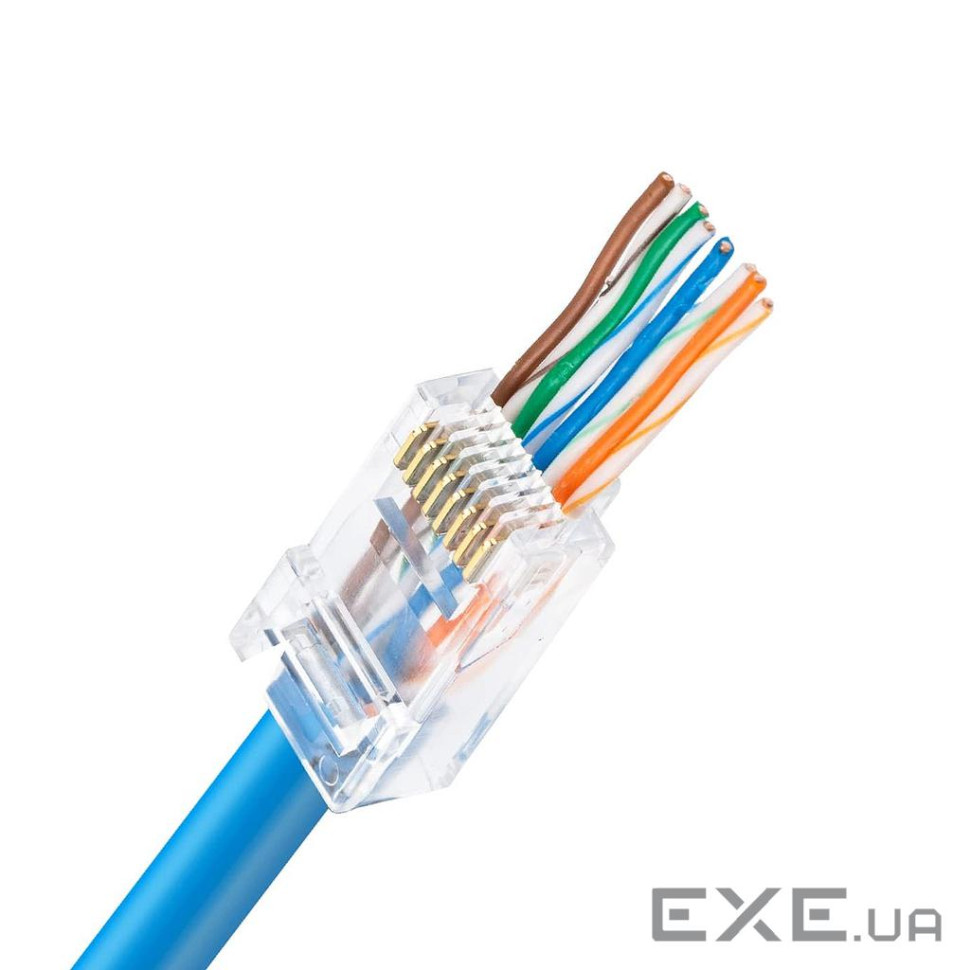 Конектор RJ45 UTP кат. 5e з наскрізними отворами, LW (LW-NP-002-C5E) , LW (LW-NP-002-C5E)