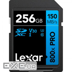 Карта пам'яті LEXAR SDXC High Performance 800x Pro 256GB UHS-I U3 V30 Class 10 (LSD0800P256G-BNNNG)
