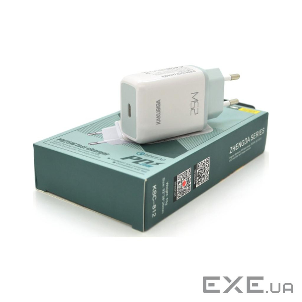 Зарядний пристрій KAKUSIGA USB-C PD25W white (KSC-812-Zhengda)