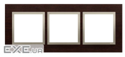 Рамка Premium NATURE 3x, дерево золотое венге (DRN3/85)