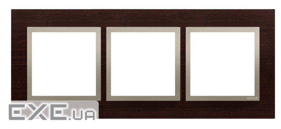 Рамка Premium NATURE 3x, дерево золотое венге (DRN3/85)