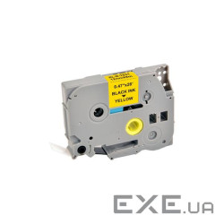 Стрічка для принтера етикеток UKRMARK RL-B-T631P-BK/YE, аналог TZE631. 12 мм х 8 м (CBTZ631)